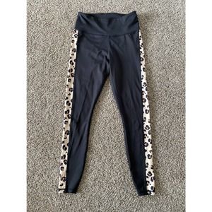 Cabana by Crown & Ivy Black Leggings with Leopard Detail - Small